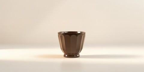 Plain black ceramic cup isolated on background serving as a simple UI backdrop for digital interfaces