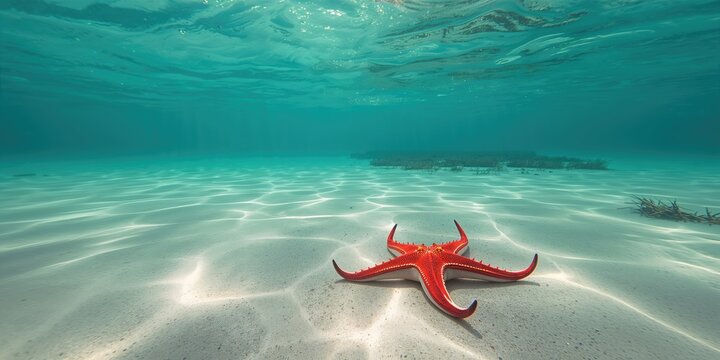 Horned Sea Star in Indo-Pacific reefs, threatened by local collection for tourism, marine preservation day
