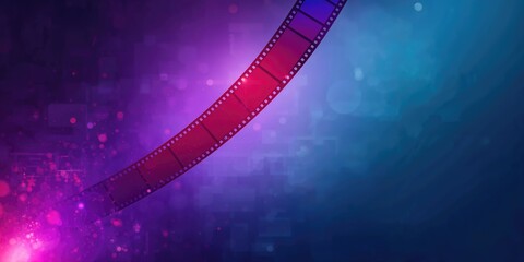 Vibrant film strip serving as a background for a cinematic poster or banner, ideal for creative layouts.