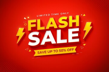 Flash sale limited time offer with discount up to 50 percent