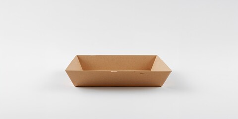 Single-use paper fast food tray in takeout setting, highlighting disposable packaging and sustainability issues, Earth Day