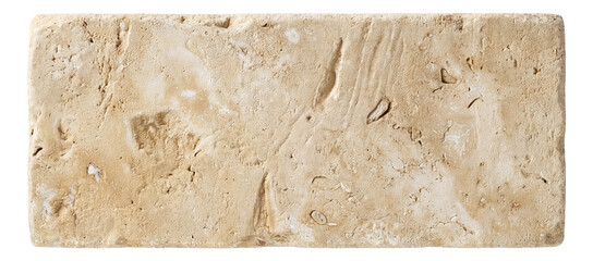 Textured limestone paver with natural aging and a warm, sandy hue.