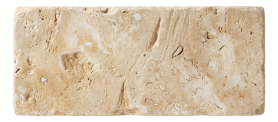 Textured limestone paver with natural aging and a warm, sandy hue.