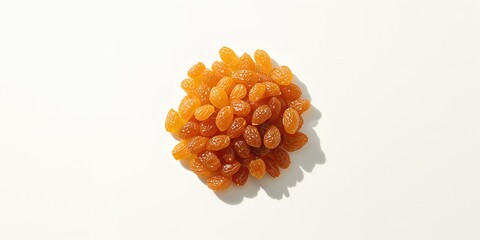 Fototapeta premium Dried grape fruits arranged on a white surface, suitable for food packaging design