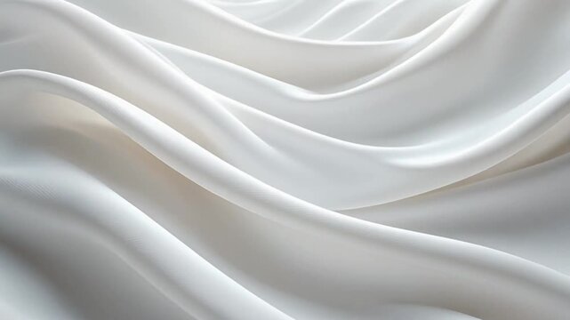 Abstract Flowing White Fabric Waves with Soft Lighting Gentle Ripples and Subtle Texture