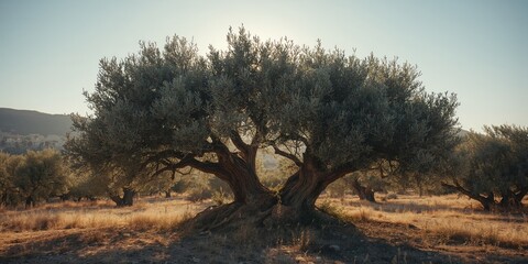 Fototapeta premium Olive grove on the Mount of Olives in Jerusalem, illustrating seasonal growth patterns