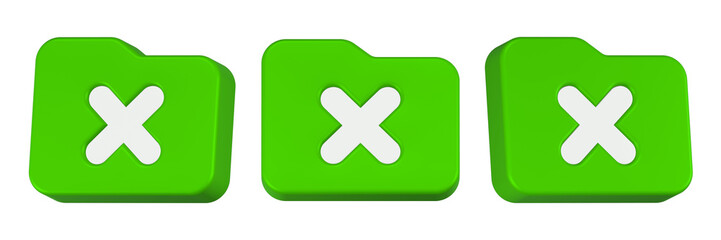 Obraz premium cross folder icon 3d render green color