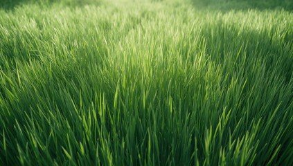 Obraz premium Green grassy surface serving as UI backdrop for layout, Earth Day