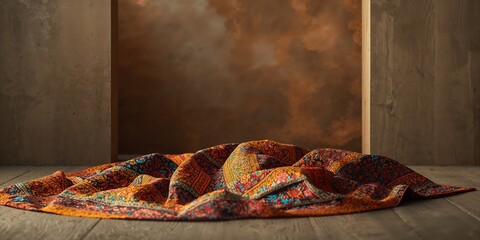 Patterned textile material from kebaya attire, focusing on fabric maintenance and conservation