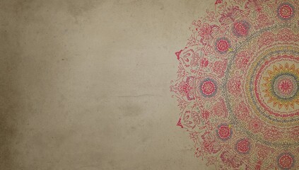 Colorful mandala pattern backdrop with intricate designs, ideal for artistic or decorative layouts