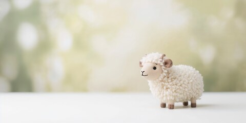 Toy sheep crafted from authentic wool, textile craftsmanship for educational display