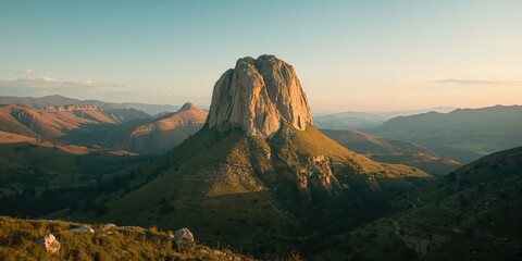 Massive boulder resting in scenic terrain highlighting erosion risk awareness