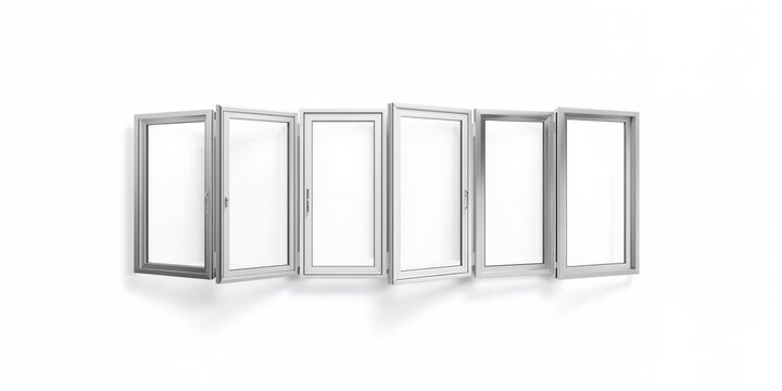 Modern house window frame set collection, used as a background for architectural layout design