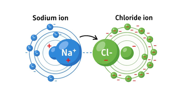 Sodium ion and Chloride ion formation