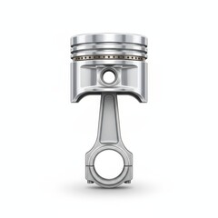 A shiny metallic piston, typically used in engines, showcasing its intricate design and engineering.