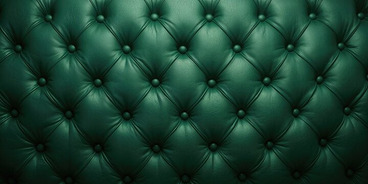 Emerald textile with retro Chesterfield style, fabric focus for furniture upholstery, vintage material