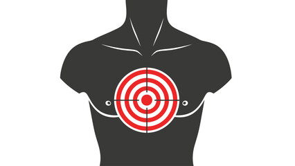 Target on a silhouette of a persons torso