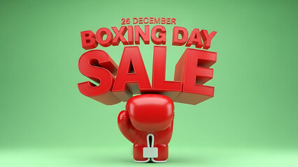 Boxing Day sale announcement with red boxing glove