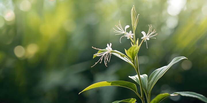 Cat's whiskers plant aiding in urination and reducing uric acid levels, herbal medicine focus