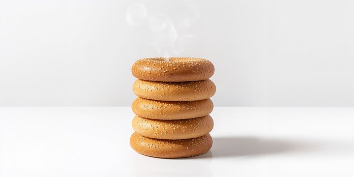Close-up of freshly baked bread rings cooling on a rack, highlighting artisanal baking techniques, National Bakery Week