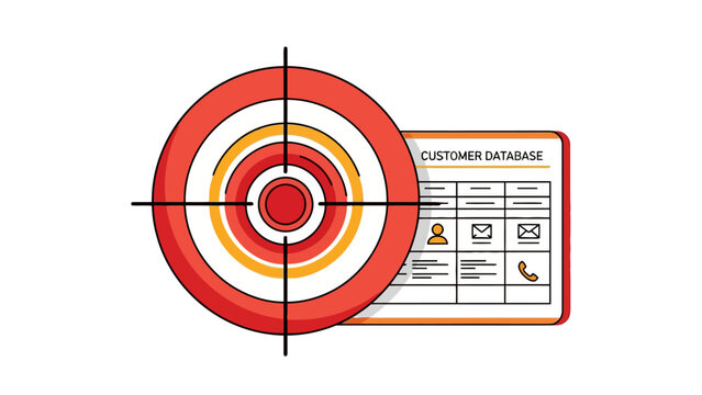 Target superimposed over a customer database table