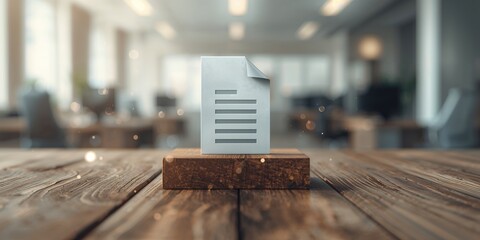 File icon on wooden surface, illustrating digital document processing and format editing, International Document Day