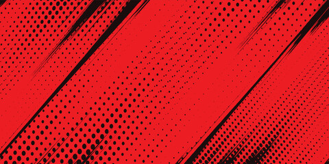 Dots halftone red color pattern gradient texture background. Dots pop art comics sport style vector illustration