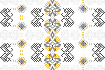 Seamless vector design featuring a gold geometric pattern with vintage tiles,retro line elements for elegant wallpaper, textile fabric decoration. Ethnic vector pattern,Native American tribal fabric. 