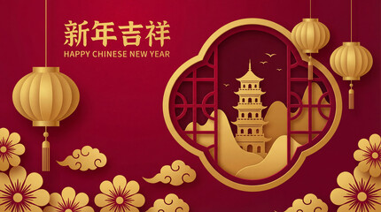 Naklejka premium Chinese new year background