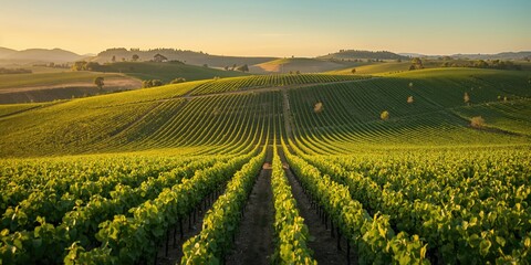 Obraz premium Vineyard landscape from above highlighting farming practices in rural areas for agricultural efficiency