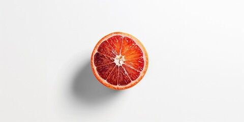 Fresh ripe Sicilian red blood orange with deep red interior, ideal for food layout or menu design, World Malaria Day