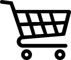 Shopping cart line art icon for apps and websites shopping cart icon vector shopping cart trolley icon Black shopping cart icon on white vector E-commerce shopping cart icon, line art silhouette  © Abdul Rehman