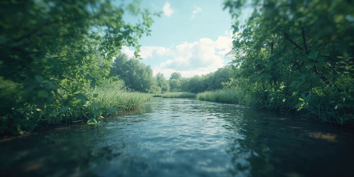 A natural setting with out-of-focus trees creating a soft backdrop, highlighting environmental preservation concerns