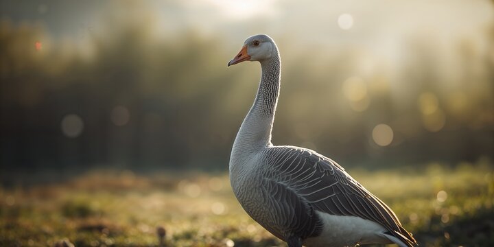 Close-up of a Goose in its habitat, highlighting seasonal migration patterns