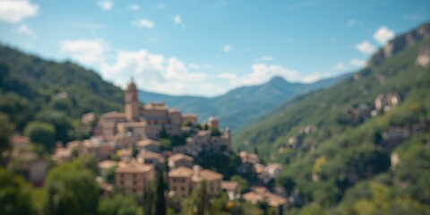Old architecture in a mountain village setting during summer, nature-focused landscape, World Heritage Day