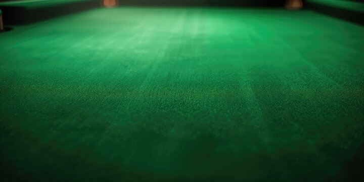 Green velvet pool table top with detailed fabric texture, suitable for gaming and maintenance checks