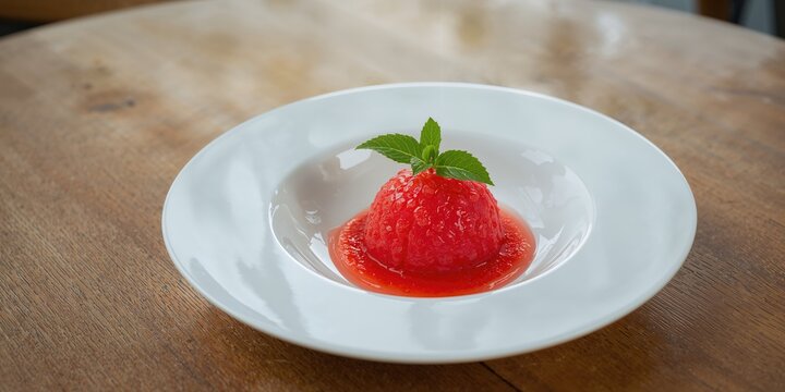 Sorbet with Tamarillo and Terong Belanda served as a refreshing dessert, fruit and vegetable ingredients, World Health Day