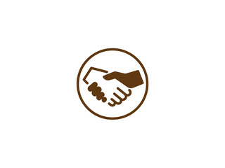 Holding hands or hand shake icon and illustration design 