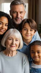 Obraz premium Diverse family standing together representing inclusion and harmony