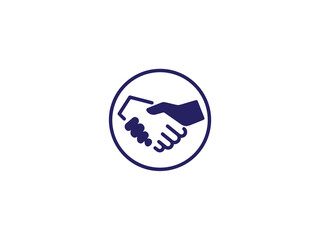 Handshake icon represents business agreement or partnership suitable for website navigation.