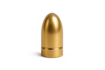 Golden bullet standing, symbolizing power, success, strategy