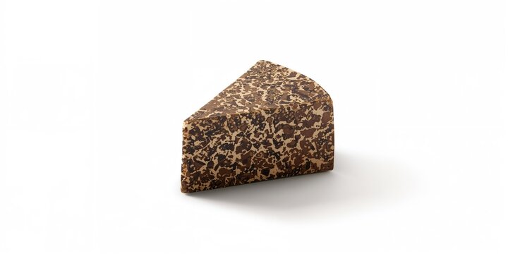 Piece of Irish Cahills porter cheese isolated on white background, cheese texture and artisanal production