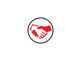 Holding hands or hand shake icon and illustration design 