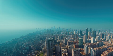 Mumbai cityscape with towering structures during dusk, emphasizing urban architecture and density, World Cities Day