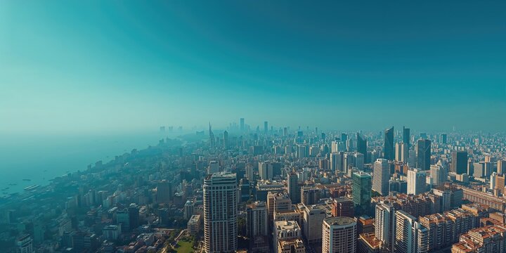 Mumbai cityscape with towering structures during dusk, emphasizing urban architecture and density, World Cities Day