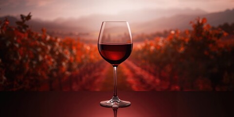 Fototapeta premium Red wine in a glass, highlighting wine consumption and cultural tradition, International Wine Day