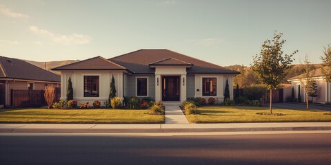 Contemporary suburban residence featuring expansive glass and minimalist design, suitable as a UI backdrop