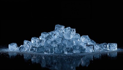 Fragmented ice pieces on a dark surface, ideal for creating textured UI backdrops