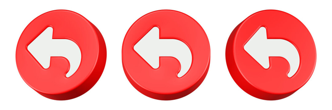 replay icon 3d render red button