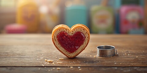 Peanut butter and jelly sandwich on bread slices, carbohydrate-rich snack for quick energy, World Food Day